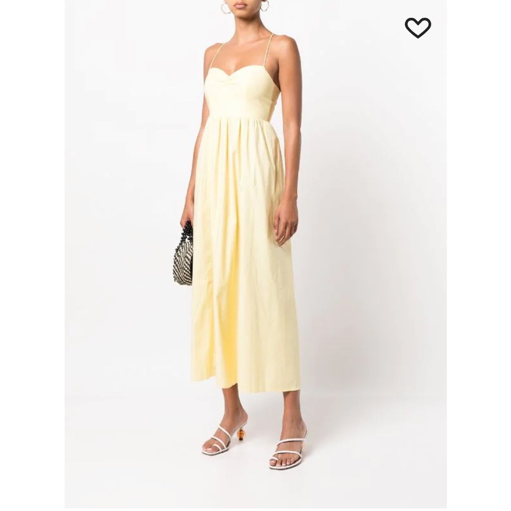 NWOT Reformation Dovie Sweetheart Neck Yellow Dress